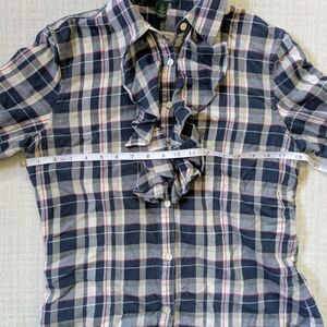 RL Preppy Ruffle Plaid Flannel Shirt